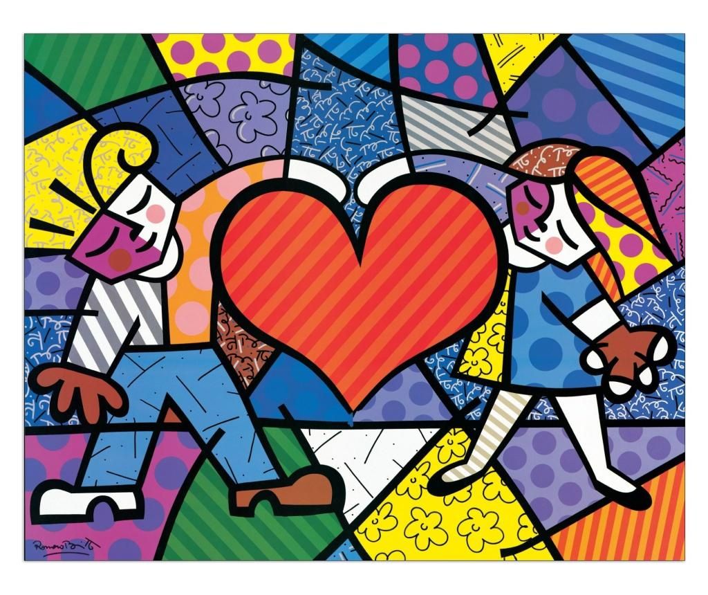Tablou Britto - Heart Kids 55x70 cm - ARTOPWEB, Multicolor