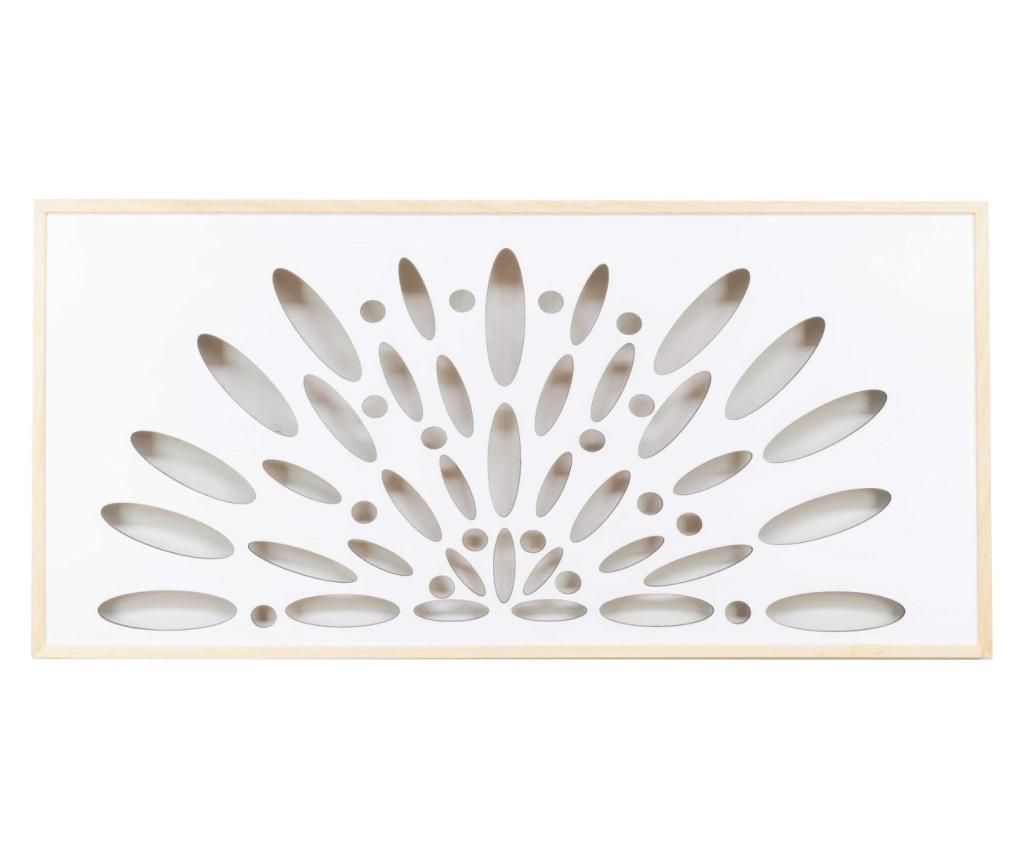 Tablie de pat Belssia, Rose Window, structura din lemn de pin, 140x4x73 cm - Belssia, Alb