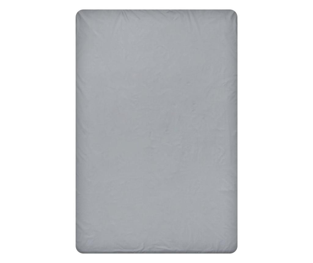 Cearsaf de pat cu elastic Dark Grey 90×200 cm – Dilios, Gri & Argintiu