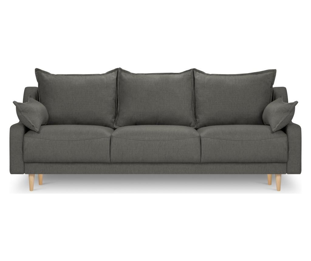 Canapea extensibila cu 3 locuri Freesia Grey - Mazzini Sofas, Gri & Argintiu