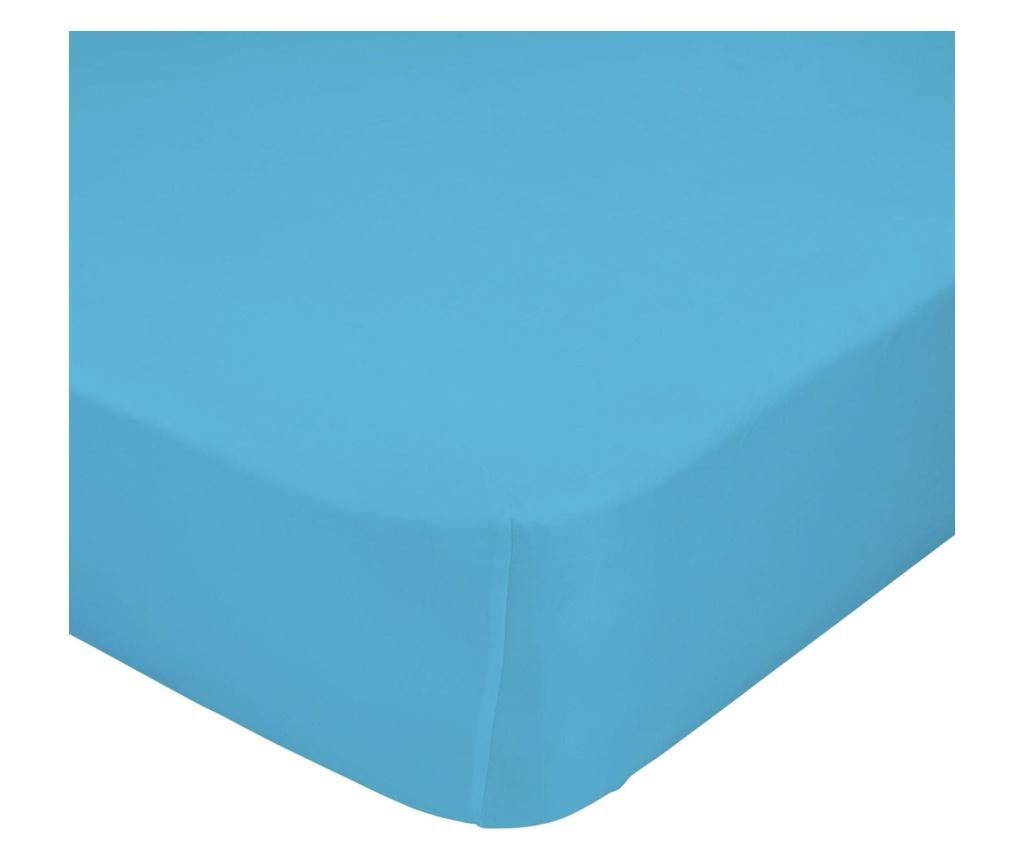 Cearsaf de patut cu elastic Basic Turquoise 60×120 cm – Mr. Fox, Albastru,Multicolor