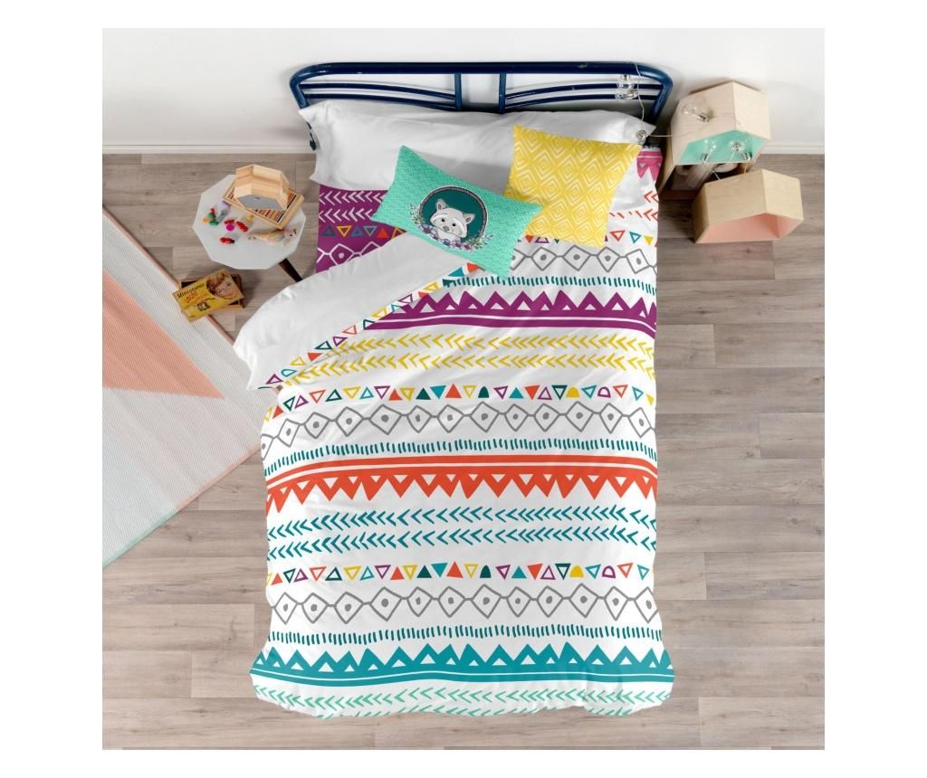 Cearsaf de pat cu elastic Mapache 90x200 cm - Baleno Teen, Multicolor - 1