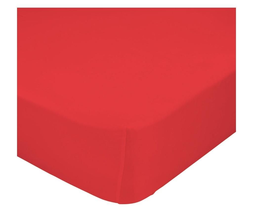 Cearsaf de pat cu elastic Basic Red 140x200 cm - Basic, Rosu