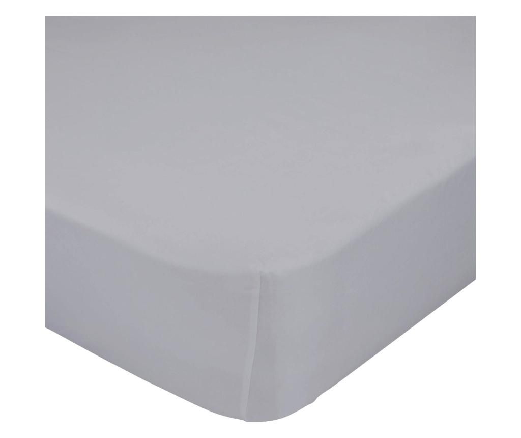 Cearsaf de pat cu elastic Basic, Basic Grey, bumbac percale, 140×200 cm – Basic, Gri & Argintiu Basic imagine 2022