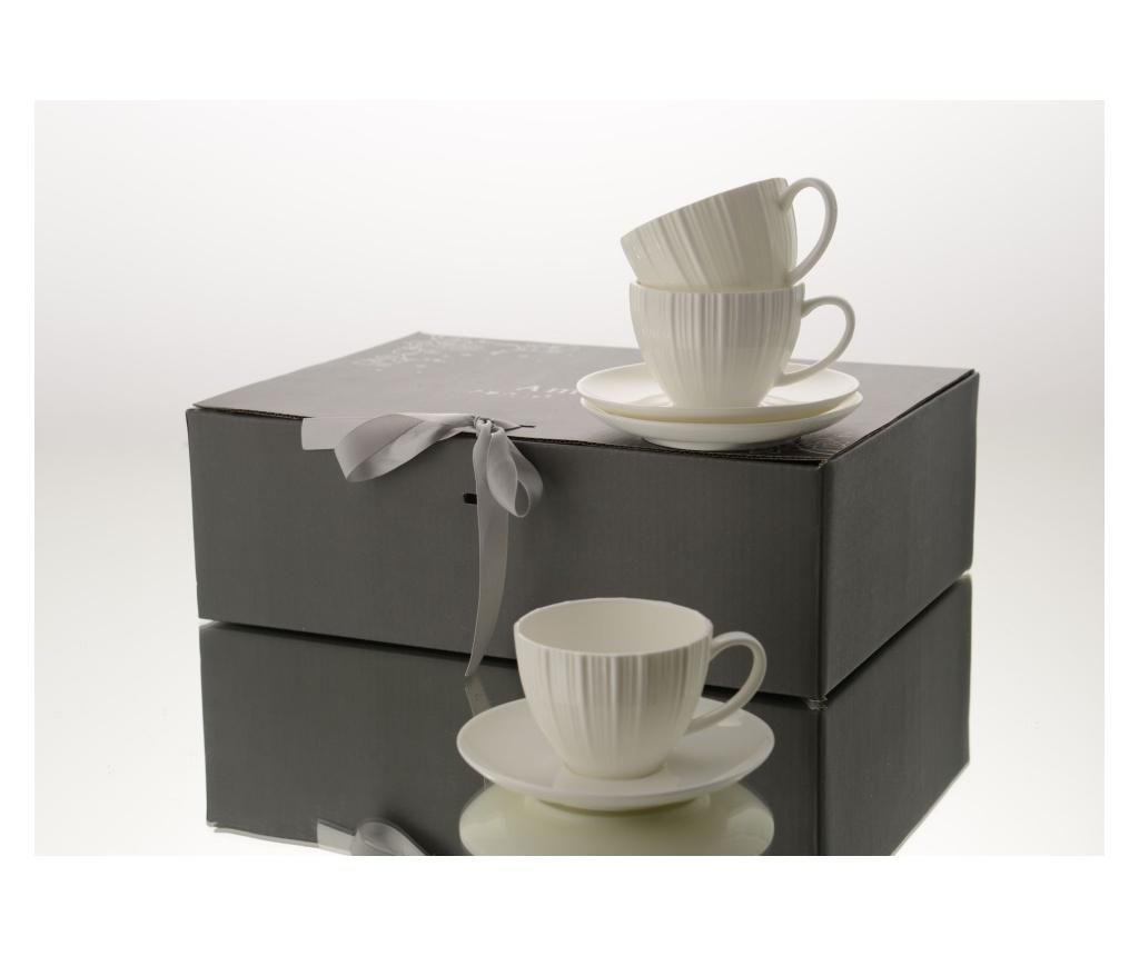 Set 6 cesti pentru espresso cu farfurioare Jeanne - Amadeus, Alb