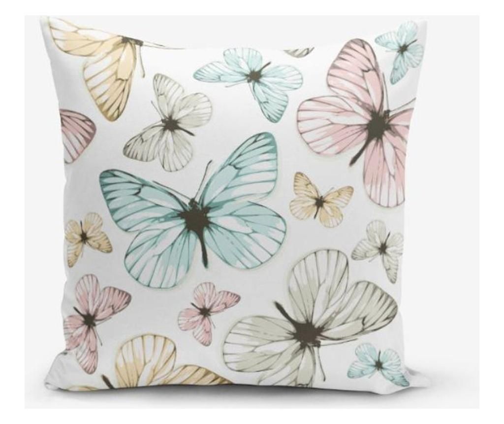 Fata de perna Minimalist Home World, Minimalist Cushion Covers Colorful Butterfly, poliester, bumbac, 45×45 cm – Minimalist Home World, Multicolor Minimalist Home World imagine 2022