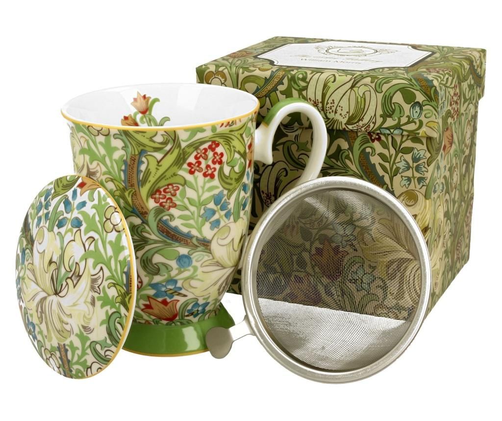 Cana de ceai cu infuzor si capac Lily 325 ml - Duo Gift, Multicolor