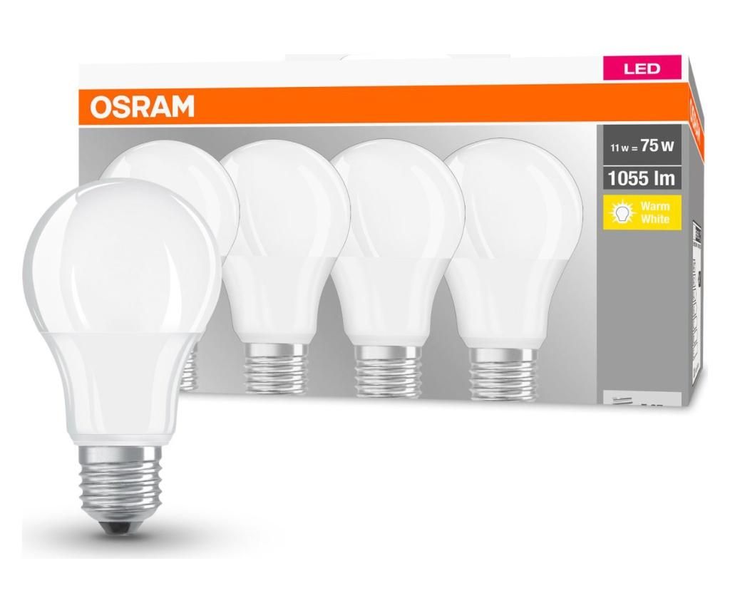 Set 4 becuri LED Osram, plastic, A-shape, E27, 6x6x12 cm – OSRAM OSRAM imagine 2022