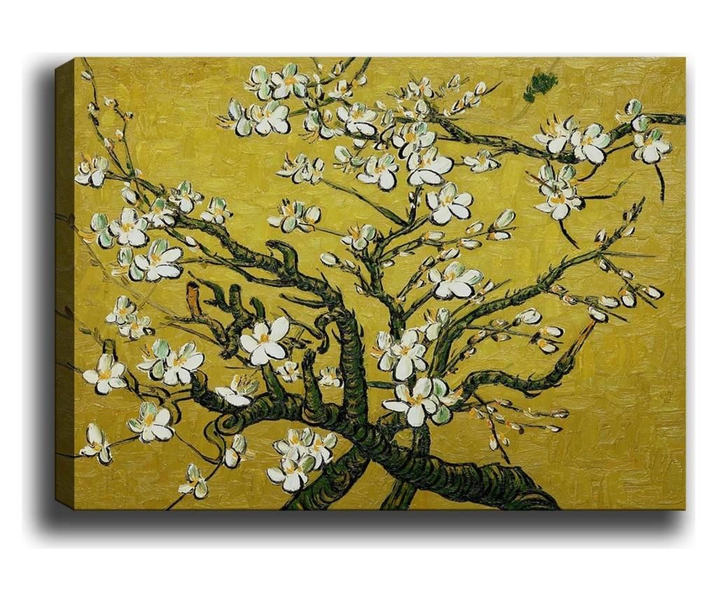 Tablou Branches of an Almond Tree in Yellow 100x140 cm - Tablo Center, Multicolor