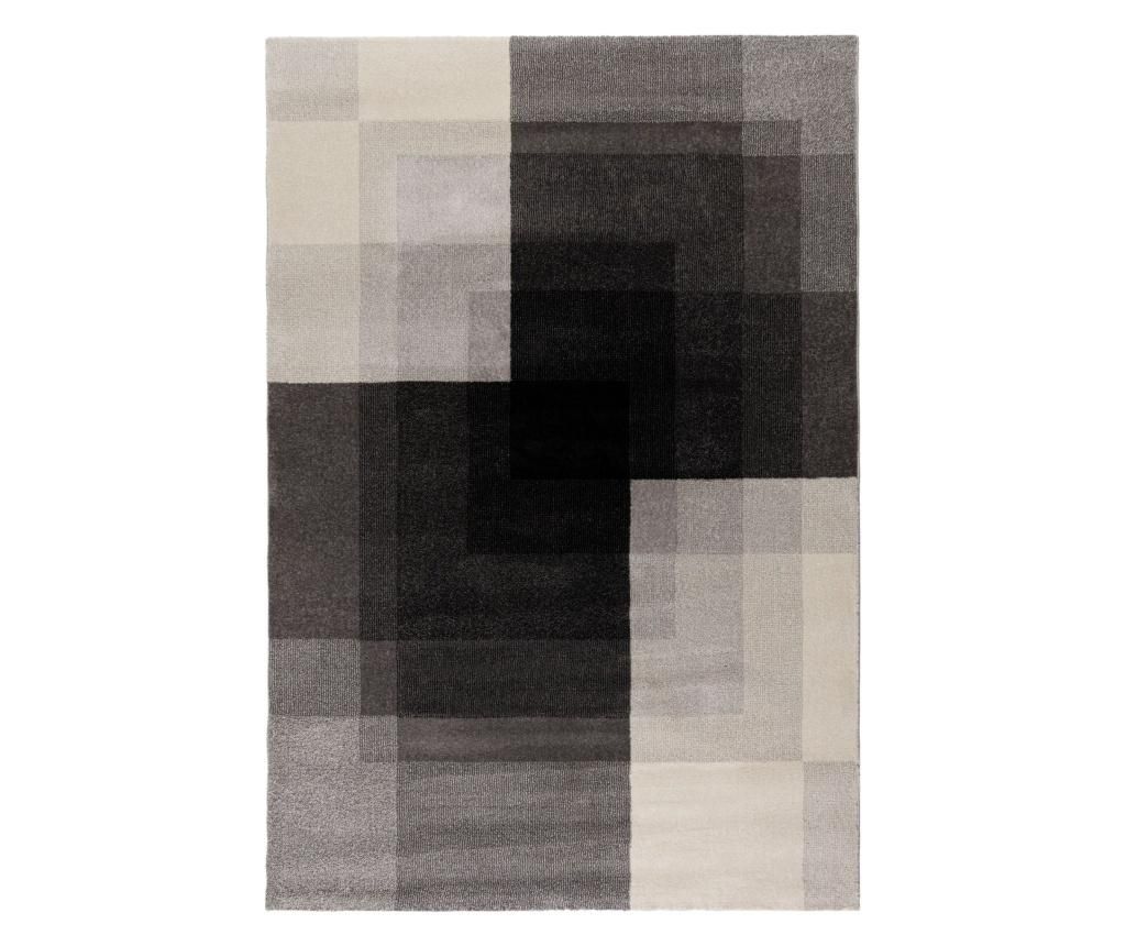 Covor Flair Rugs, Plaza abstract, 60x230 cm, polipropilena, gri/negru - Flair Rugs, Negru