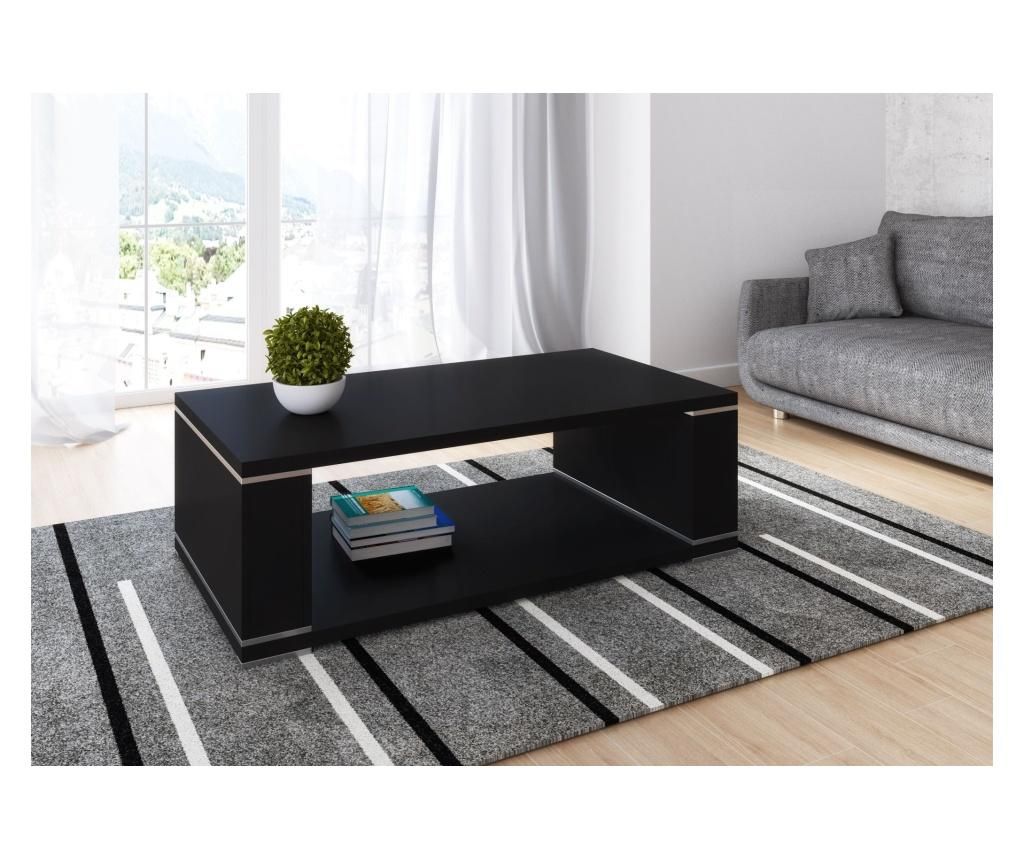 Masuta de cafea Hard Furniture, Liliana, blat din MDF laminat, 130x70x43 cm - hard furniture, Negru