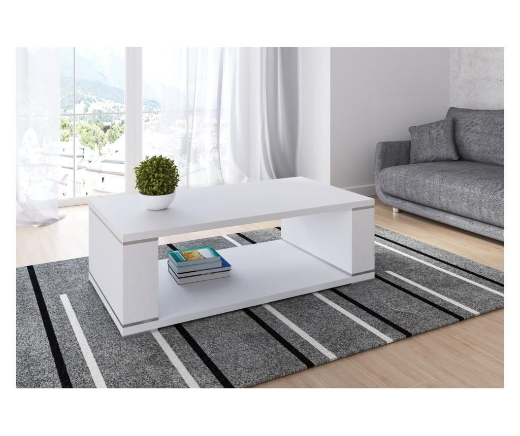 Masuta de cafea Hard Furniture, Liliana, blat din MDF laminat, 130x70x43 cm - hard furniture, Alb