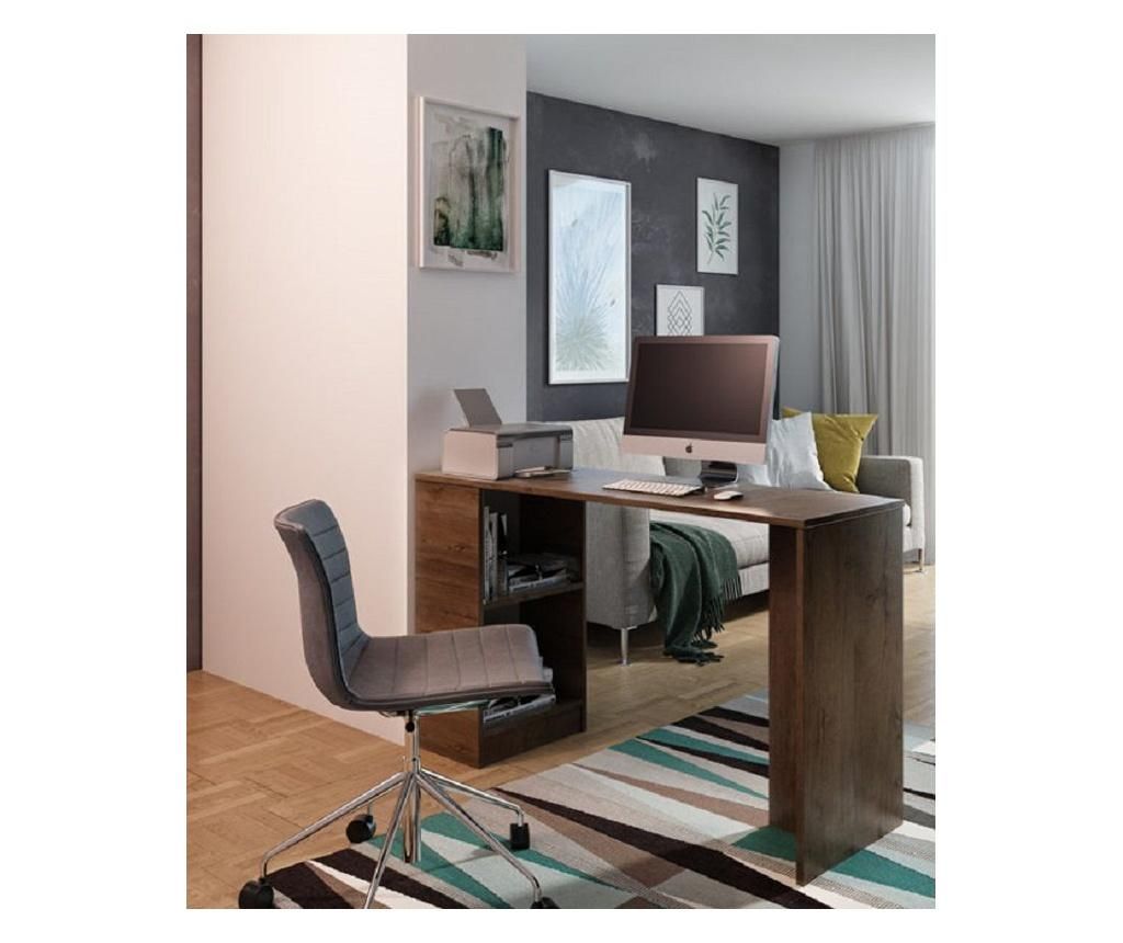 Birou Hard Furniture, Jack, PAL laminat 16 mm, 125x47x79 cm - hard furniture, Gri & Argintiu