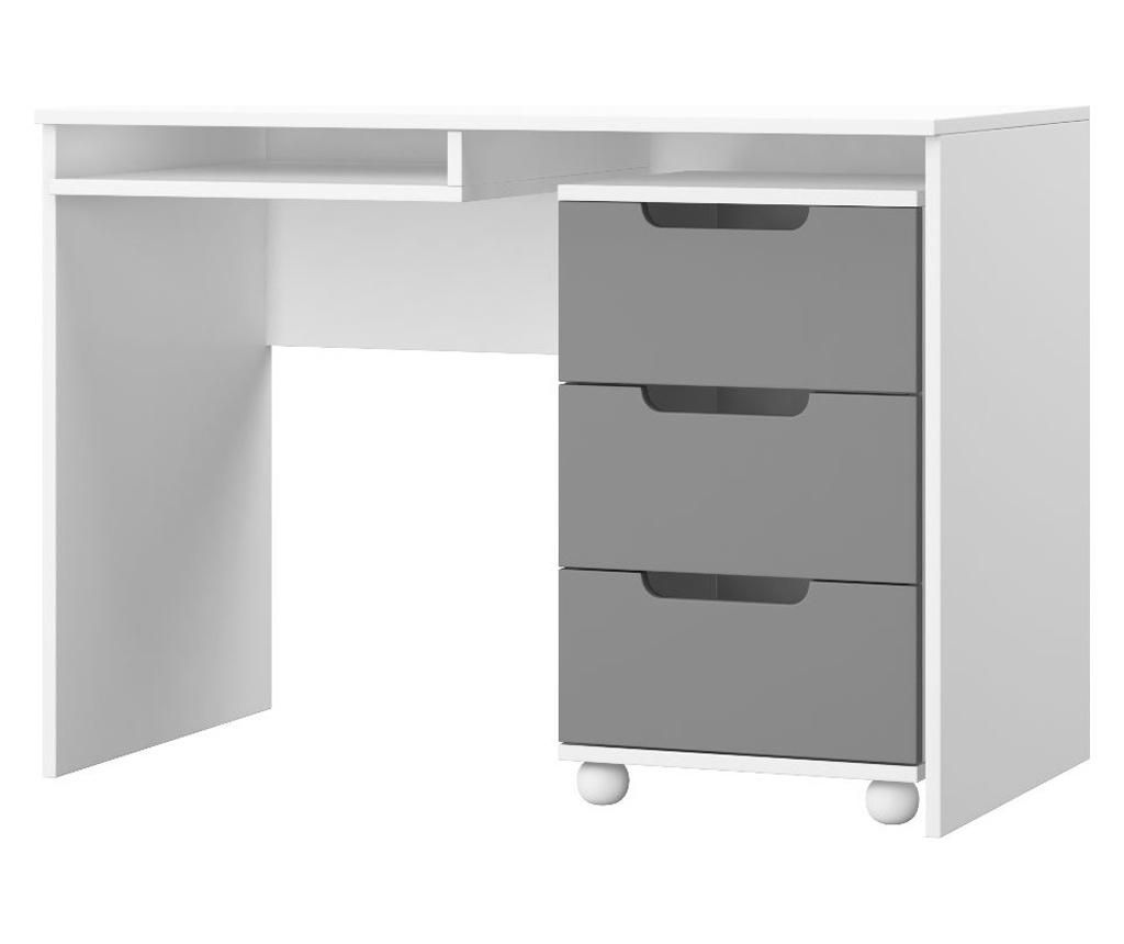 Birou Hard Furniture, Orino, PAL laminat 16 mm, 110x60x78 cm - hard furniture, Gri & Argintiu