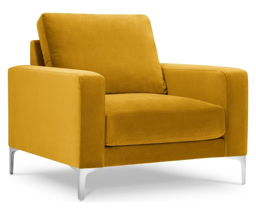 Fotoliu Velvet Lyrique Yellow - Kooko Home, Galben & Auriu