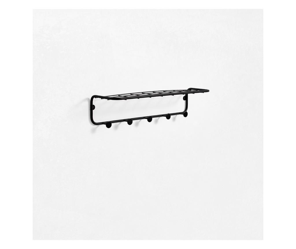 Cuier cu polita Tft Home Furniture, Iji, 55x15x13 cm, metal - TFT Home Furniture, Negru