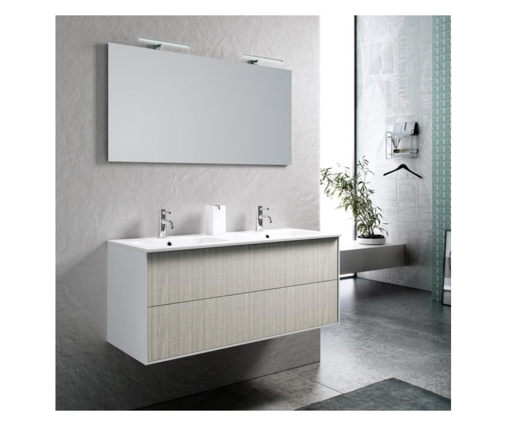 Set 5 piese de mobilier pentru baie Tft Home Furniture, Double Vanity Ago, melamina - TFT Home Furniture, Alb