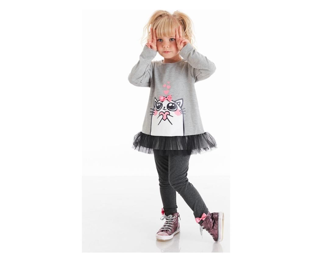 Set tunica si colanti Cute Cat 2 years - Denokids, Multicolor