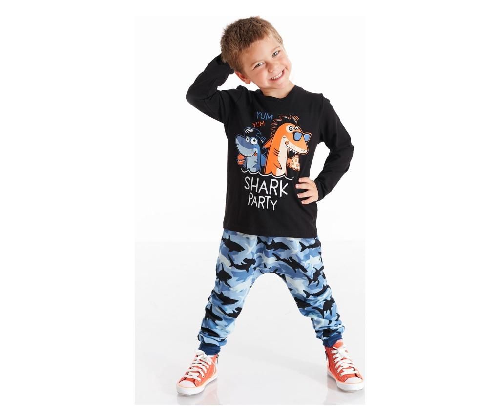 Set bluza si pantaloni Shark Party 2 years - Denokids, Multicolor