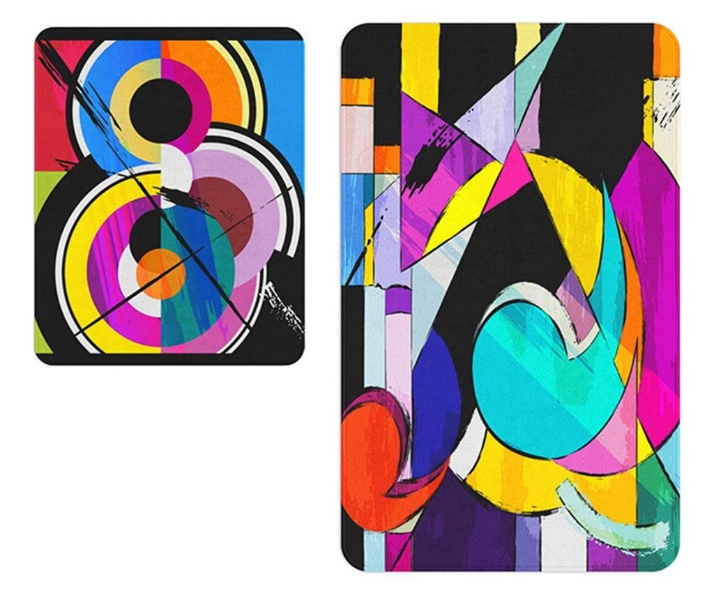 Set 2 covorase de baie Oyo Concept, poliester, multicolor – Oyo Concept, Multicolor Oyo Concept imagine 2022