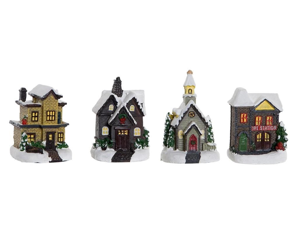 Set 4 decoratiuni luminoase House Christmas Traditional - Item International