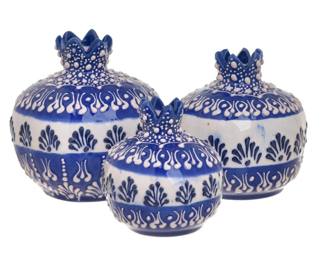 Set 3 vase decorative Pomedranate – inart, Albastru inart imagine 2022