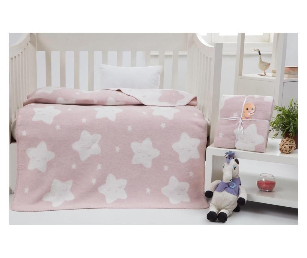 Patura pentru patut Star Powder Kris 100x120 cm - Nordeca, Roz