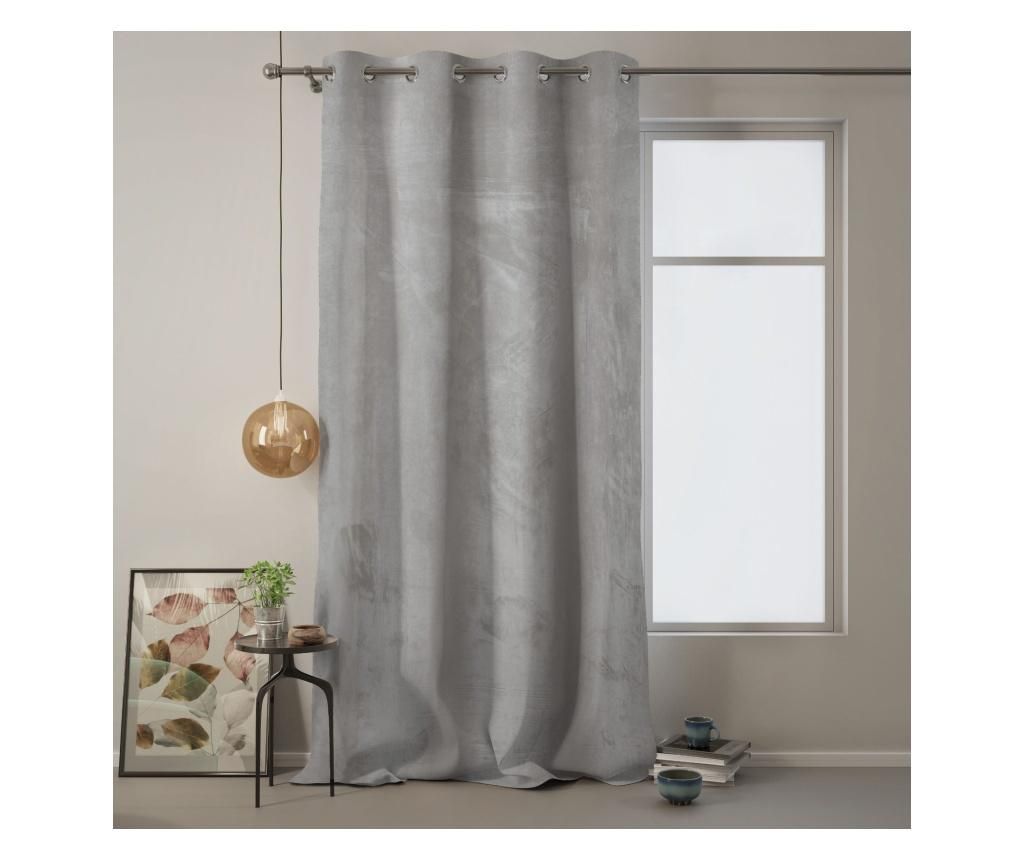 Draperie Velvet Eyelets 140x270 cm - Amelia Home, Gri & Argintiu