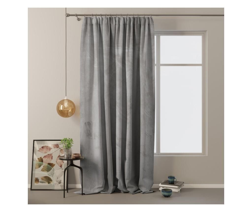 Draperie Velvet on pleat 140x270 cm - Amelia Home, Gri & Argintiu