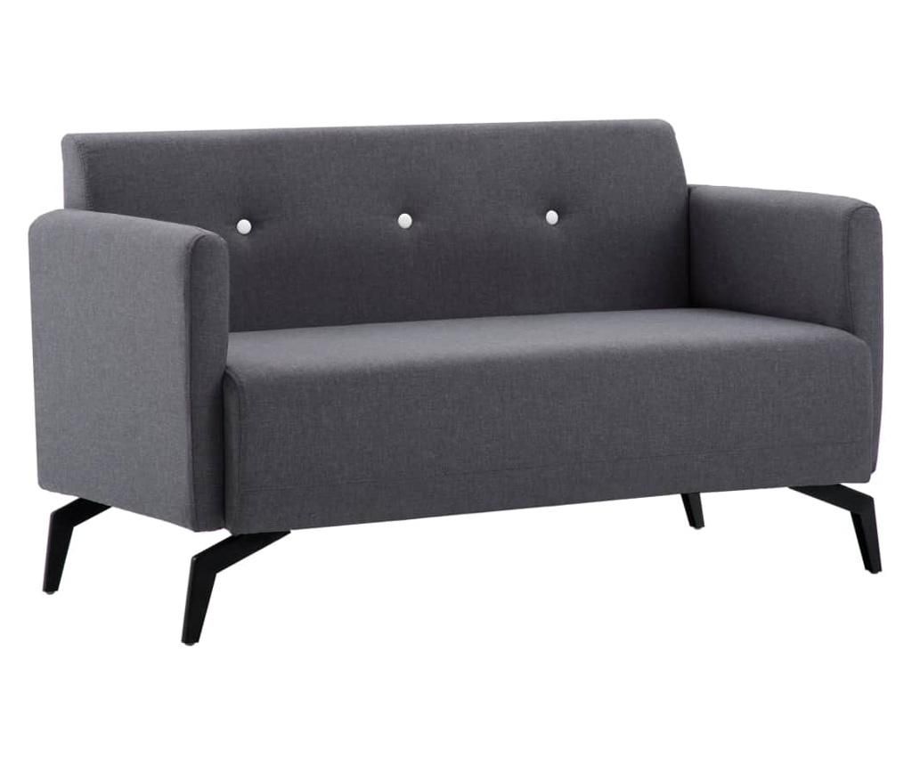 Canapea cu 2 locuri, textil, 115 x 60 x 67 cm, gri inchis - vidaXL