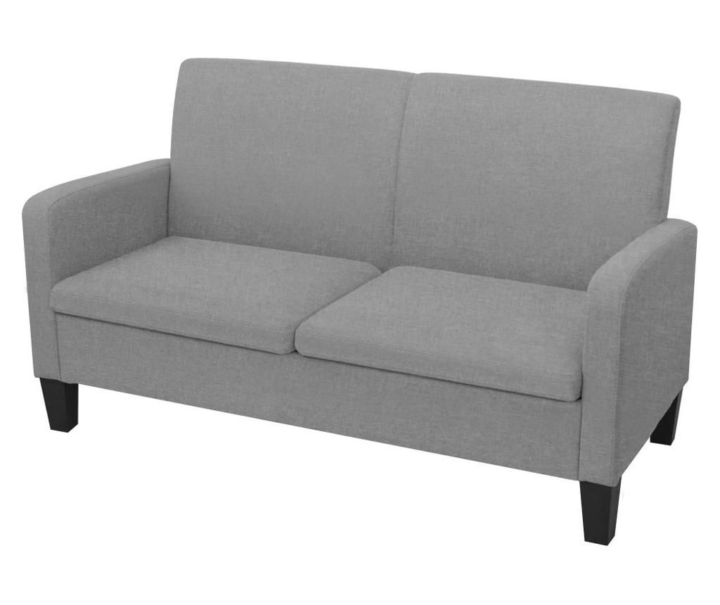 Canapea cu 2 locuri, 135 x 65 x 76 cm, gri deschis - vidaXL