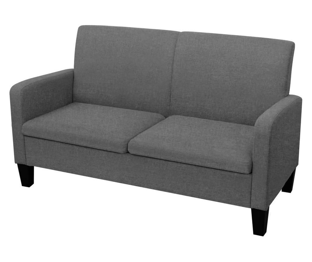 Canapea cu 2 locuri, 135 x 65 x 76 cm, gri inchis - vidaXL