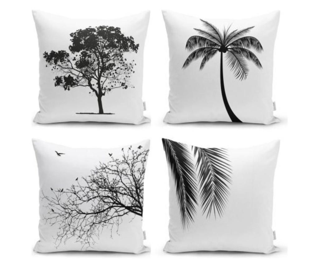 Set 4 fete de perna Minimalist Cushion Covers Black And White Classics - Minimalist Home World, Multicolor