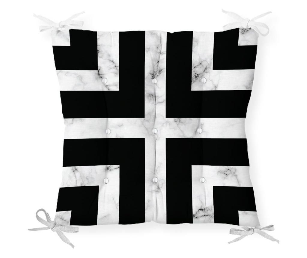 Perna de sezut Minimalist Cushion Covers Black White Marble Geometric 40x40 cm - Minimalist Home World, Negru