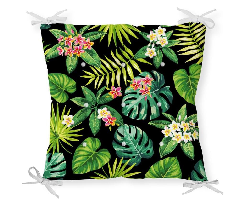 Perna de sezut Minimalist Home World, Minimalist Cushion Covers Black Green Leaves, bumbac, , 40x40 cm, negru/verde - Minimalist Home World, Negru