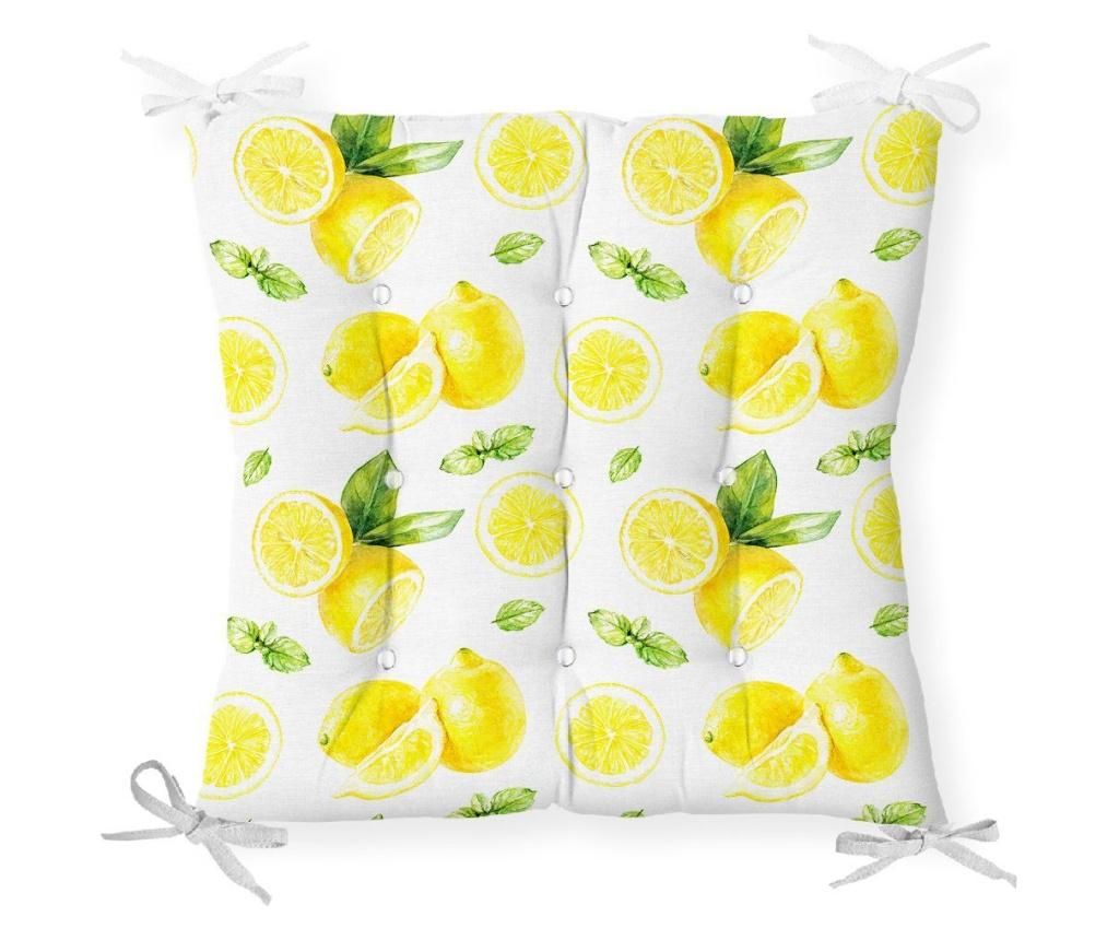 Perna de sezut Minimalist Cushion Covers Lemon Pattern 40×40 cm – Minimalist Home World, Alb