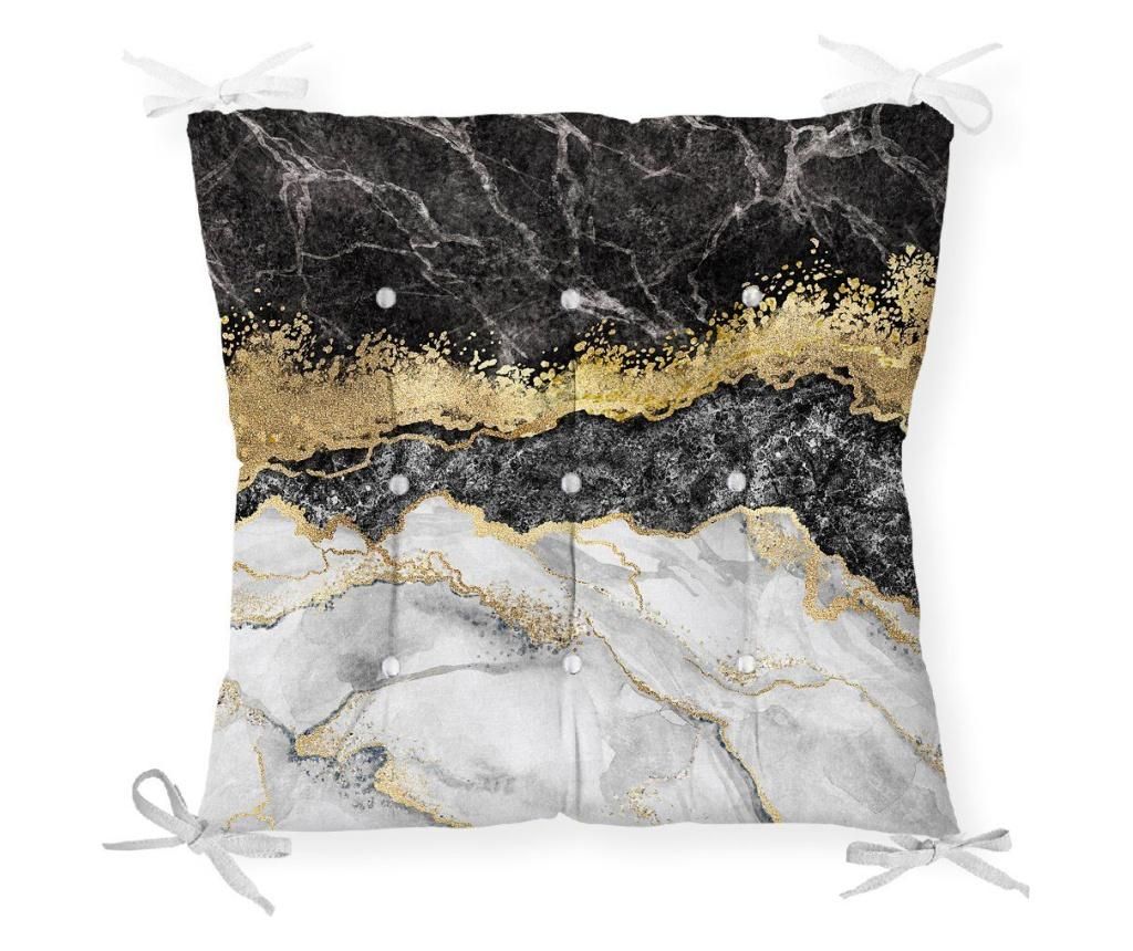 Perna de sezut Minimalist Home World, Minimalist Cushion Covers Black Gold Marble, bumbac, , 40×40 cm, negru/auriu – Minimalist Home World, Negru Minimalist Home World imagine 2022