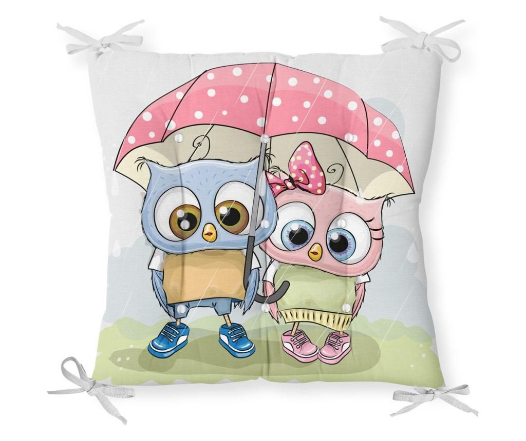 Perna de sezut Minimalist Cushion Covers Boy Girl Owl 40x40 cm - Minimalist Home World, Albastru