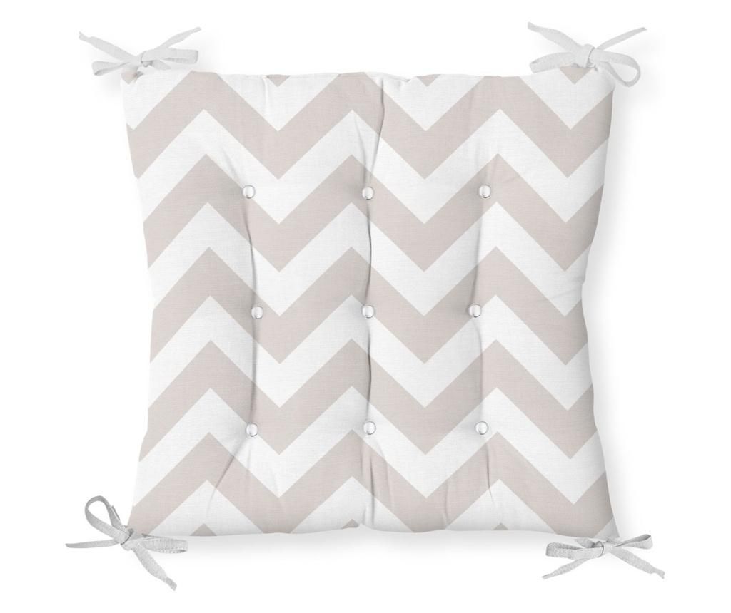 Perna de sezut Minimalist Cushion Covers White Gray Zigzag 40×40 cm – Minimalist Home World, Alb Minimalist Home World