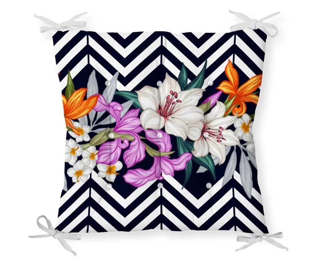Perna de sezut Minimalist Cushion Covers Black White Zigzag Flowers 40×40 cm – Minimalist Home World, Negru