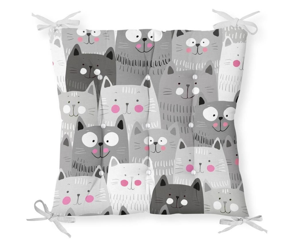 Perna de sezut Minimalist Cushion Covers Gray Cats 40×40 cm – Minimalist Home World, Negru Minimalist Home World