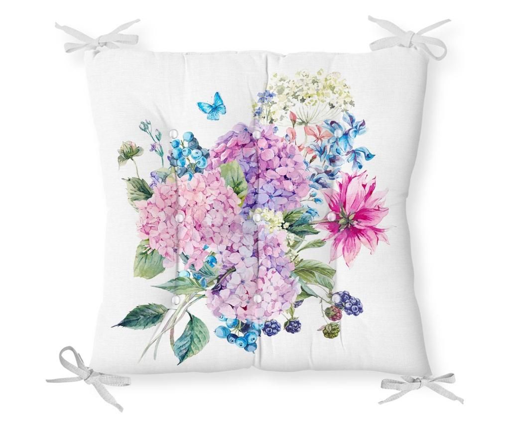 Perna de sezut Minimalist Cushion Covers Pink Purple Flower 40×40 cm – Minimalist Home World, Roz