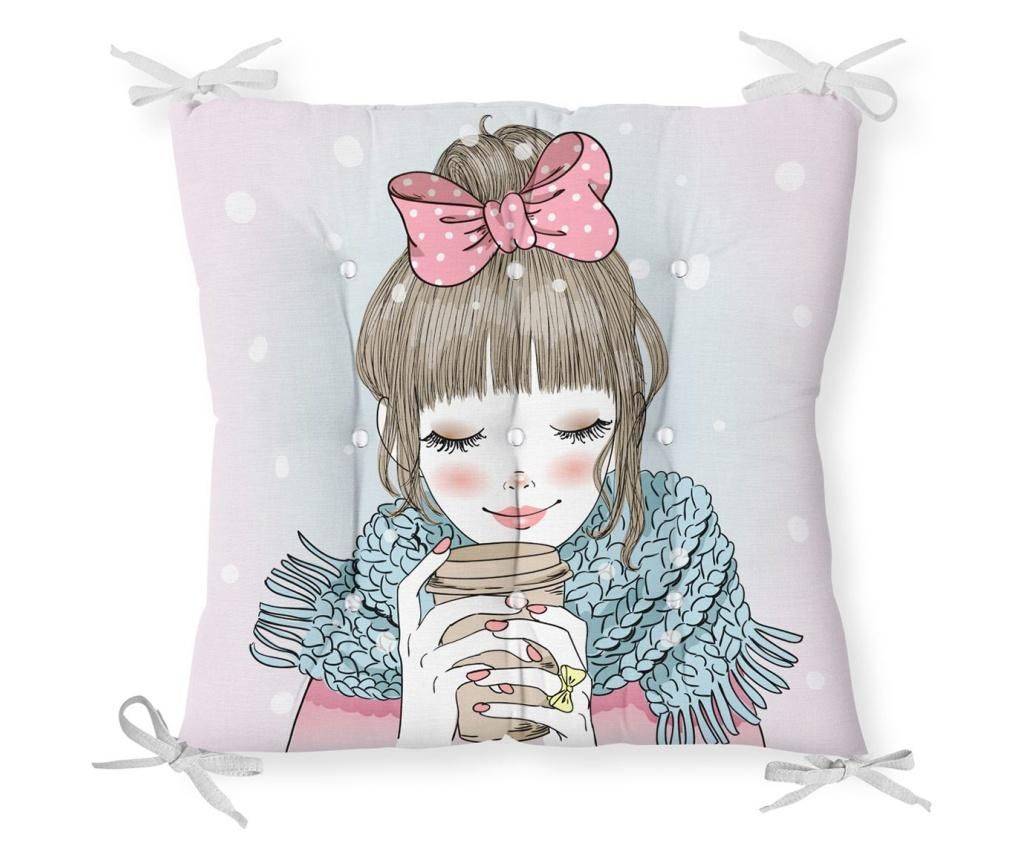 Perna de sezut Minimalist Cushion Covers Girl and Coffee 40x40 cm - Minimalist Home World, Verde