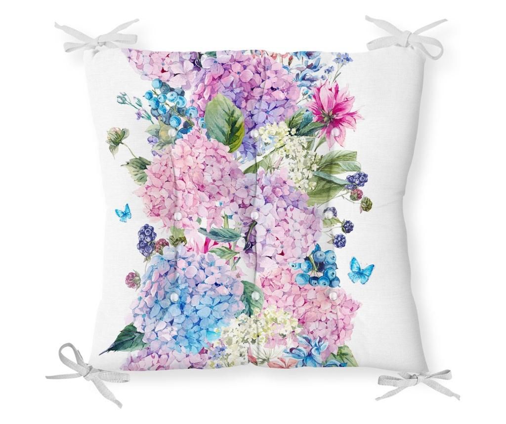 Perna de sezut Minimalist Cushion Covers Purple Pink Flowers 40×40 cm – Minimalist Home World, Roz