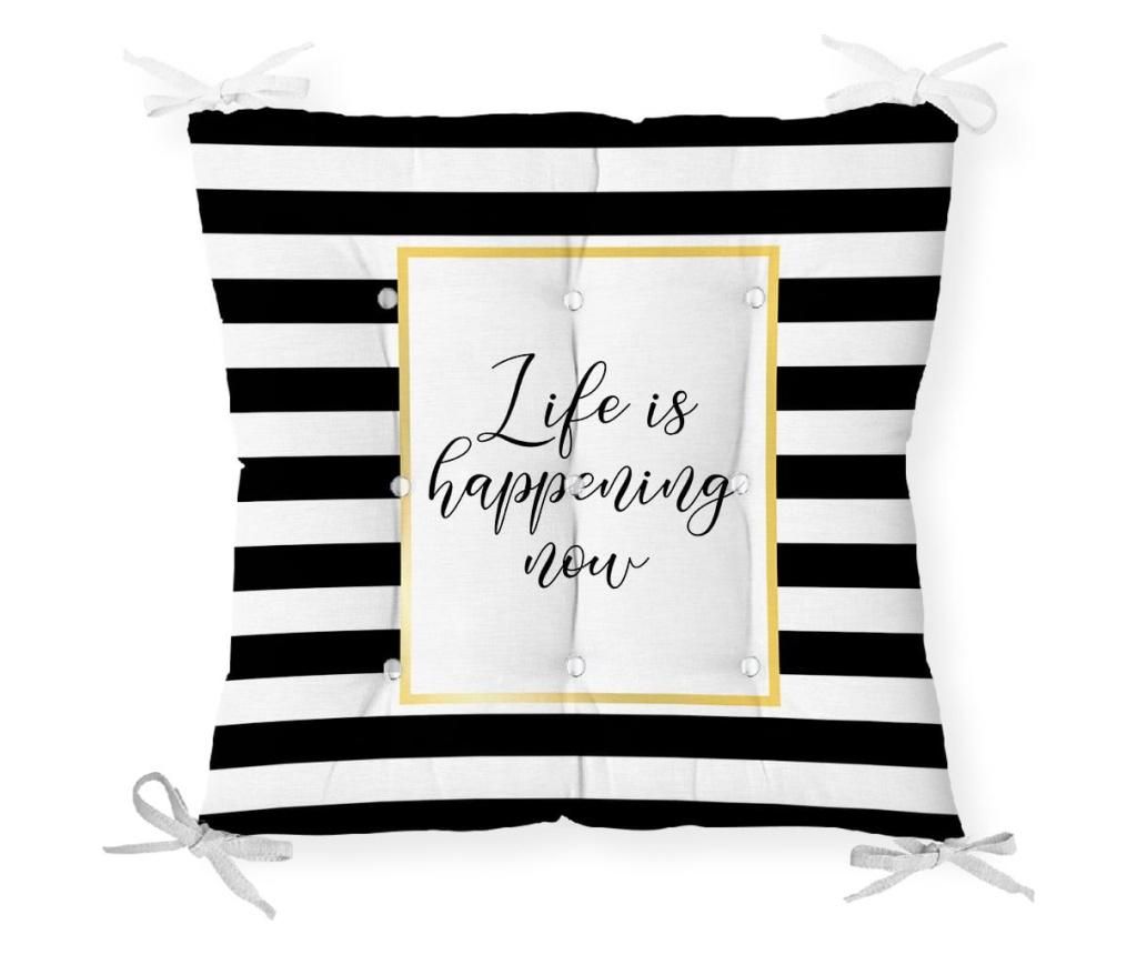 Perna de sezut Black White Classic Striped 40x40 cm - Minimalist Cushion Covers, Negru