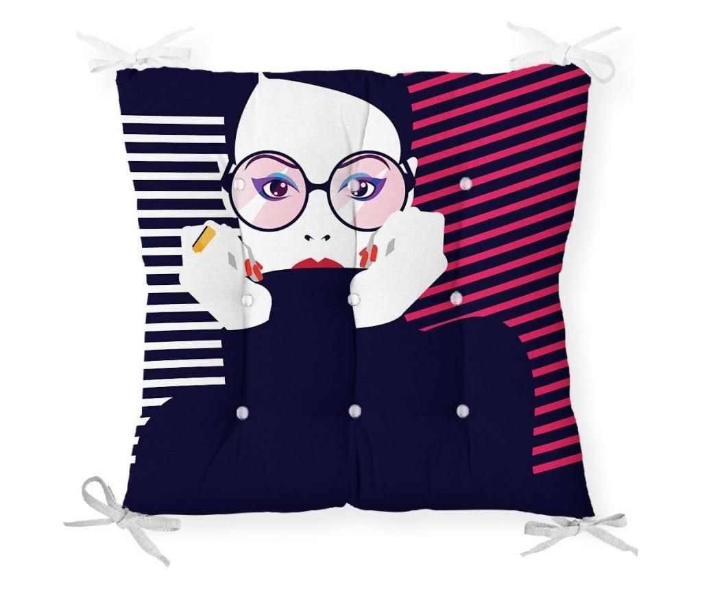 Perna de sezut Post Modern Fashion Woman 40x40 cm - Minimalist Cushion Covers, Negru