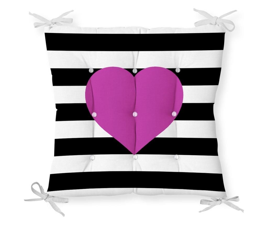 Perna de sezut Minimalist Cushion Covers Black White Purple Heart 40x40 cm - Minimalist Home World, Negru