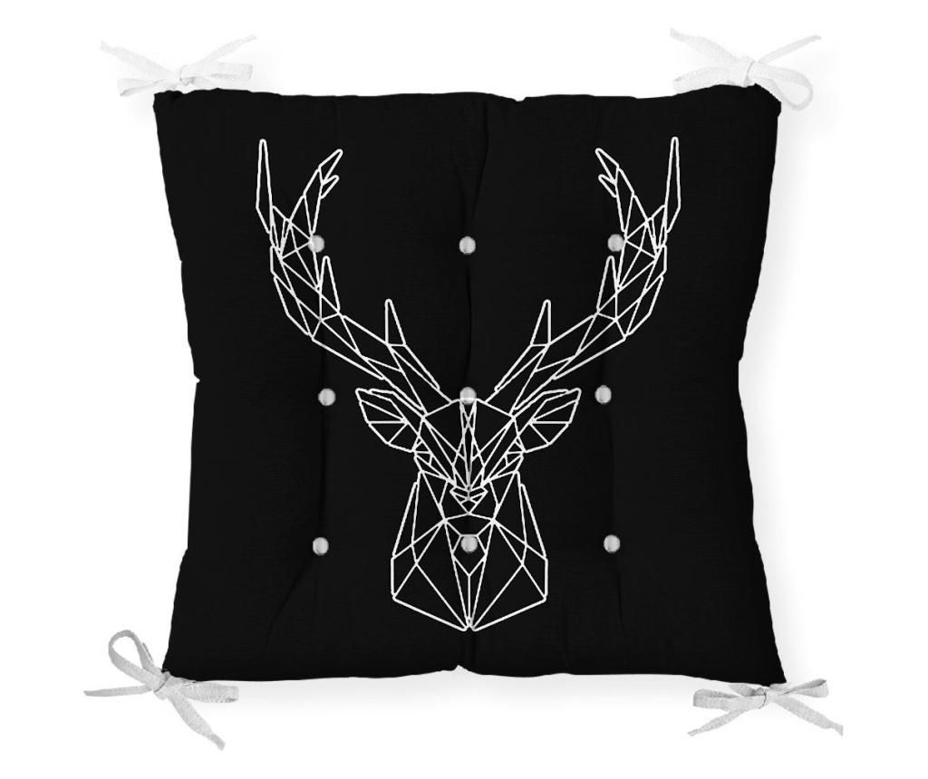 Perna de sezut Minimalist Cushion Covers Black Geometric Deer 40×40 cm – Minimalist Home World, Negru Minimalist Home World