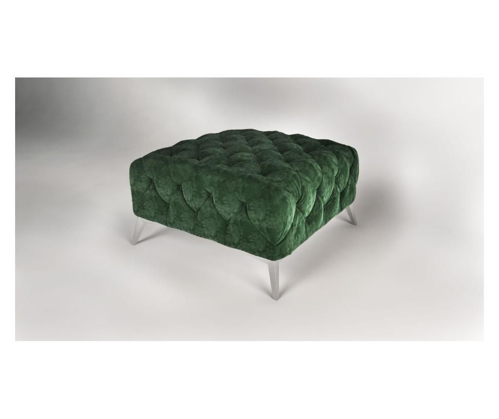 Scaunel pentru picioare Ropez, Chesterfield Chelsea Bottle Green, 80x80x44 cm - ROPEZ, Verde