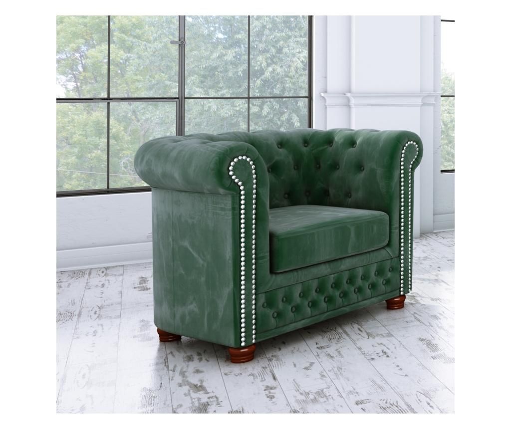 Fotoliu Ropez, Chesterfield York Bottle Green, 94x86x72 cm - ROPEZ, Verde